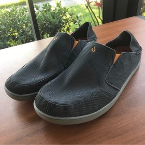 Mens Olukai  Nohea Mesh Dark Gray Mesh Casual Loafers Shoes Size 16
